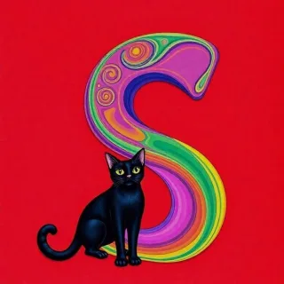 Black cat — litera S