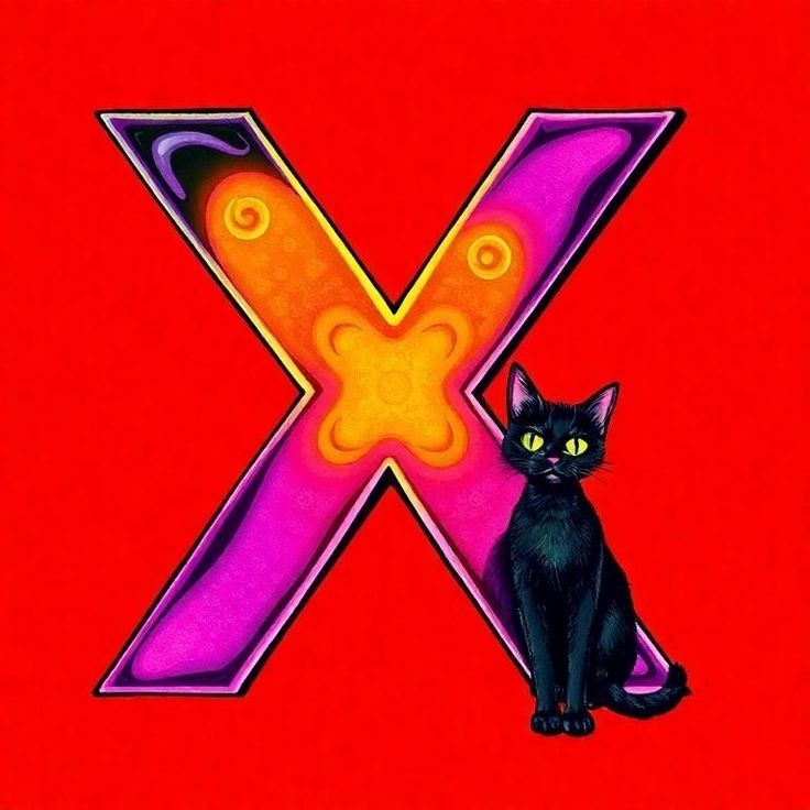 Black cat — litera X