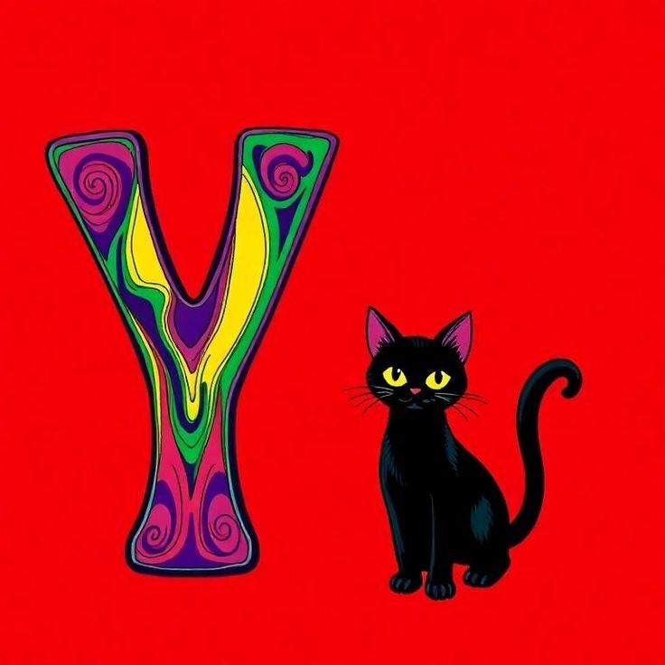 Black cat — litera Y
