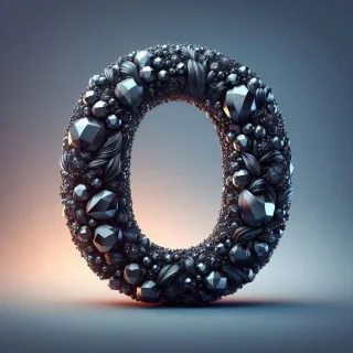 Black crystal — litera O