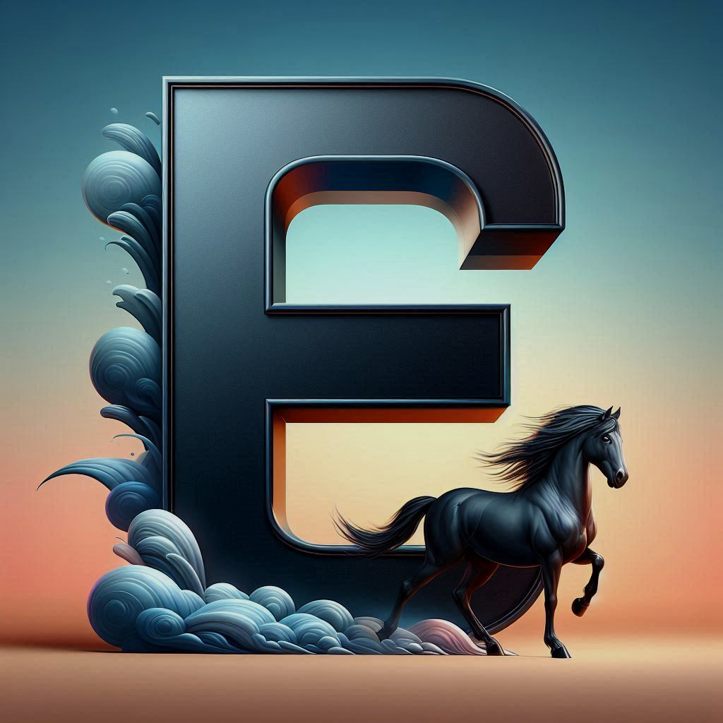 Black horse — litera E