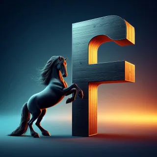 Black horse — litera F
