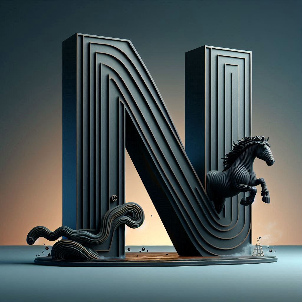 Black horse — litera N
