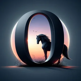 Black horse — litera O