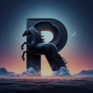 Black horse — litera R