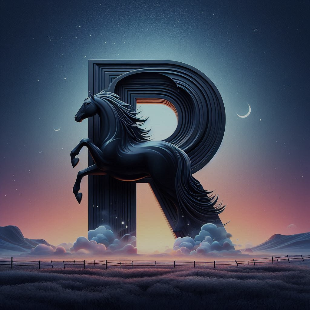 Black horse — litera R