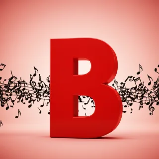 Black music notes 2 — litera B (wariant 2)