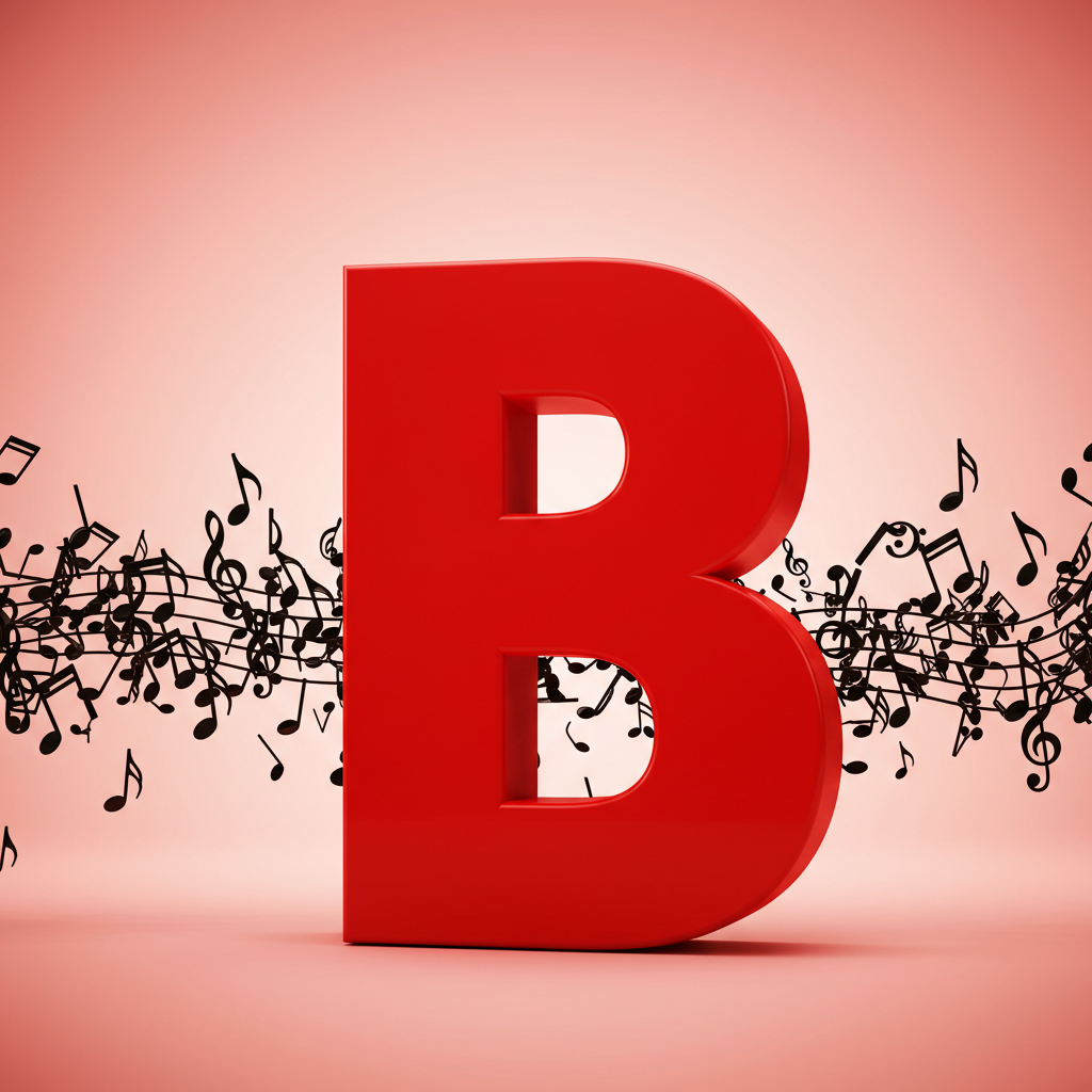 Black music notes 2 — litera B (wariant 2)