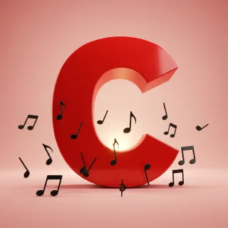 Black music notes 2 — litera C