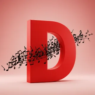 Black music notes 2 — litera D