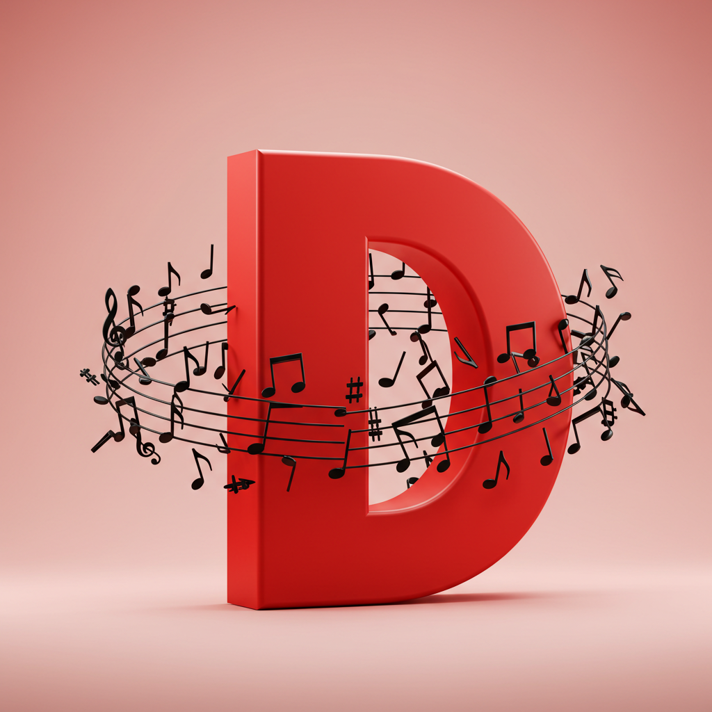 Black music notes 2 — litera D (wariant 2)