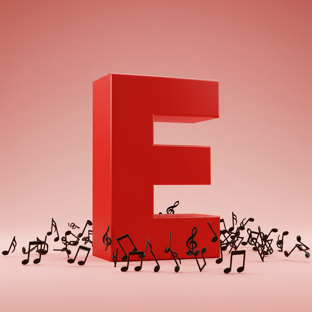 Black music notes 2 — litera E