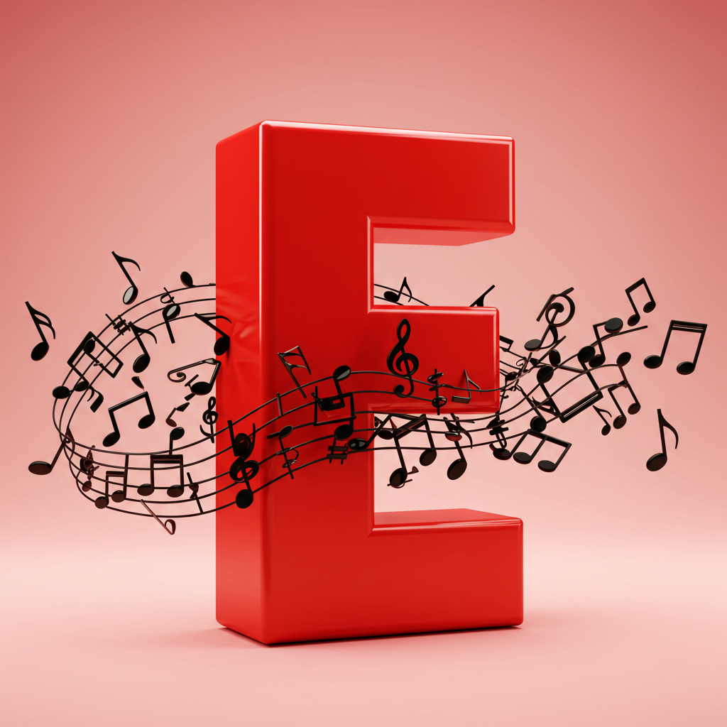 Black music notes 2 — litera E (wariant 2)
