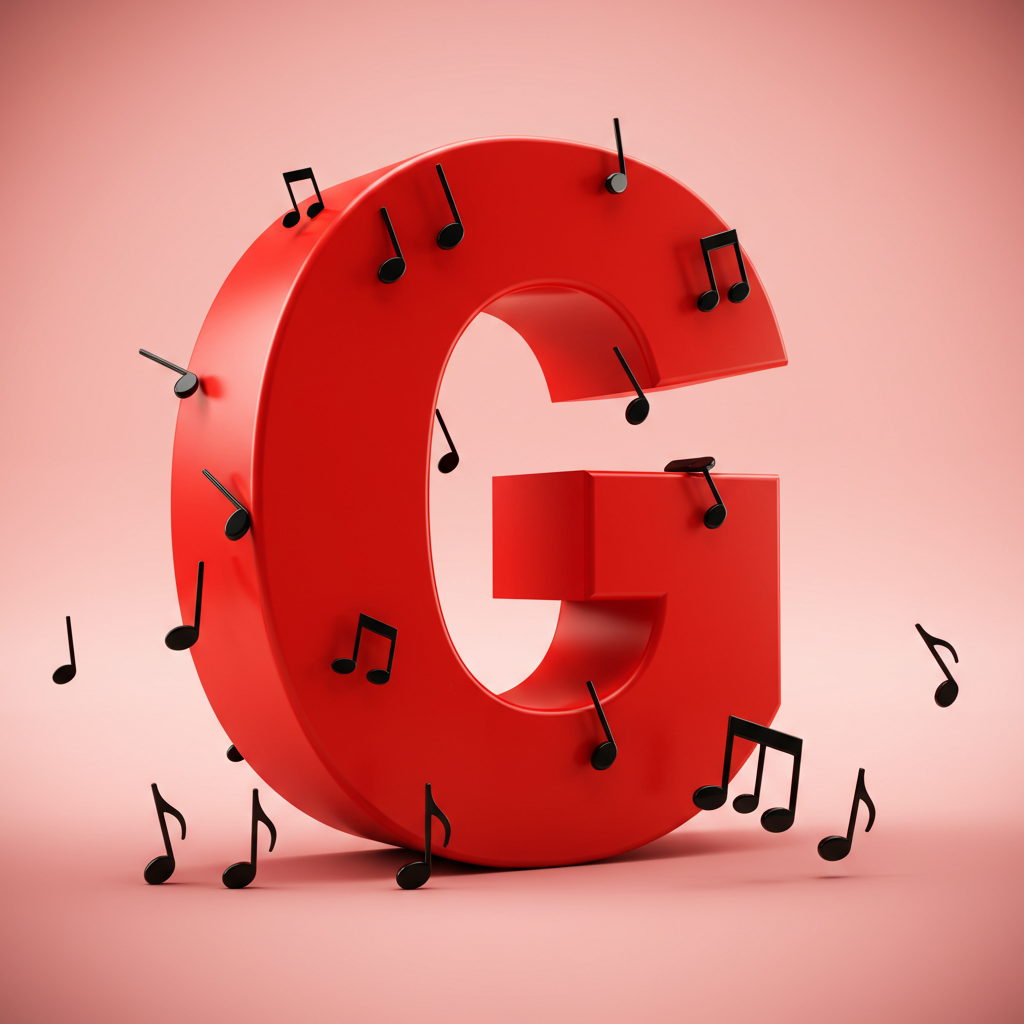 Black music notes 2 — litera G (wariant 2)