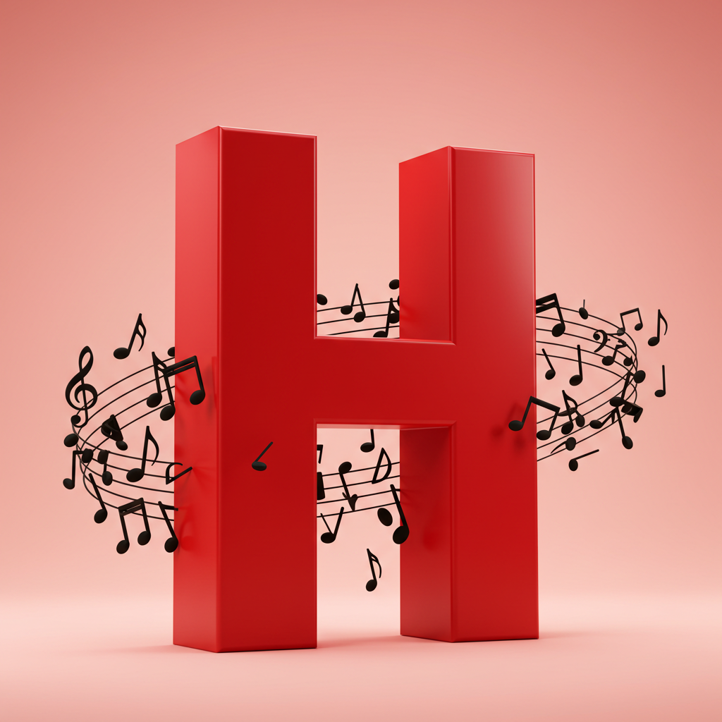 Black music notes 2 — litera H