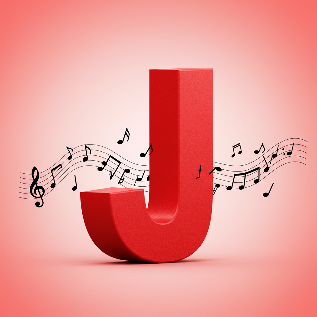 Black music notes 2 — litera J