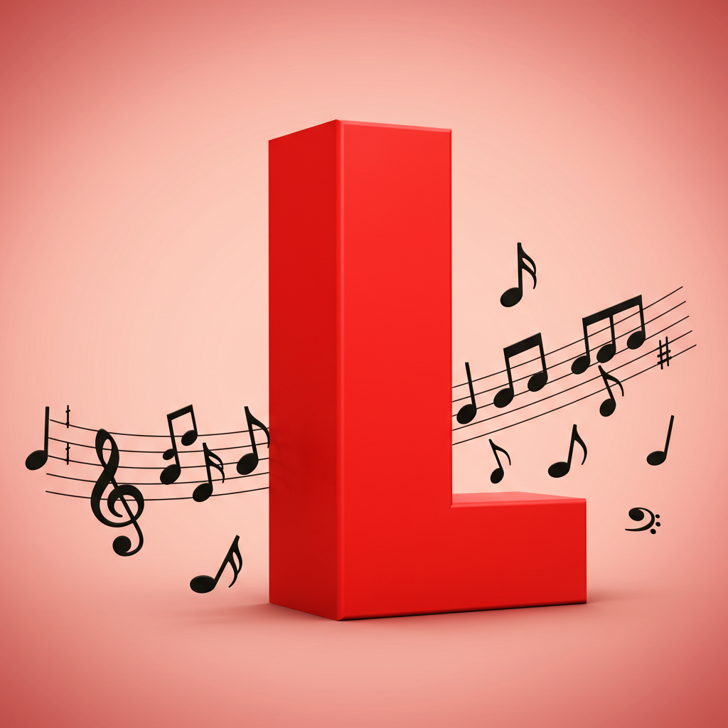 Black music notes 2 — litera L (wariant 2)