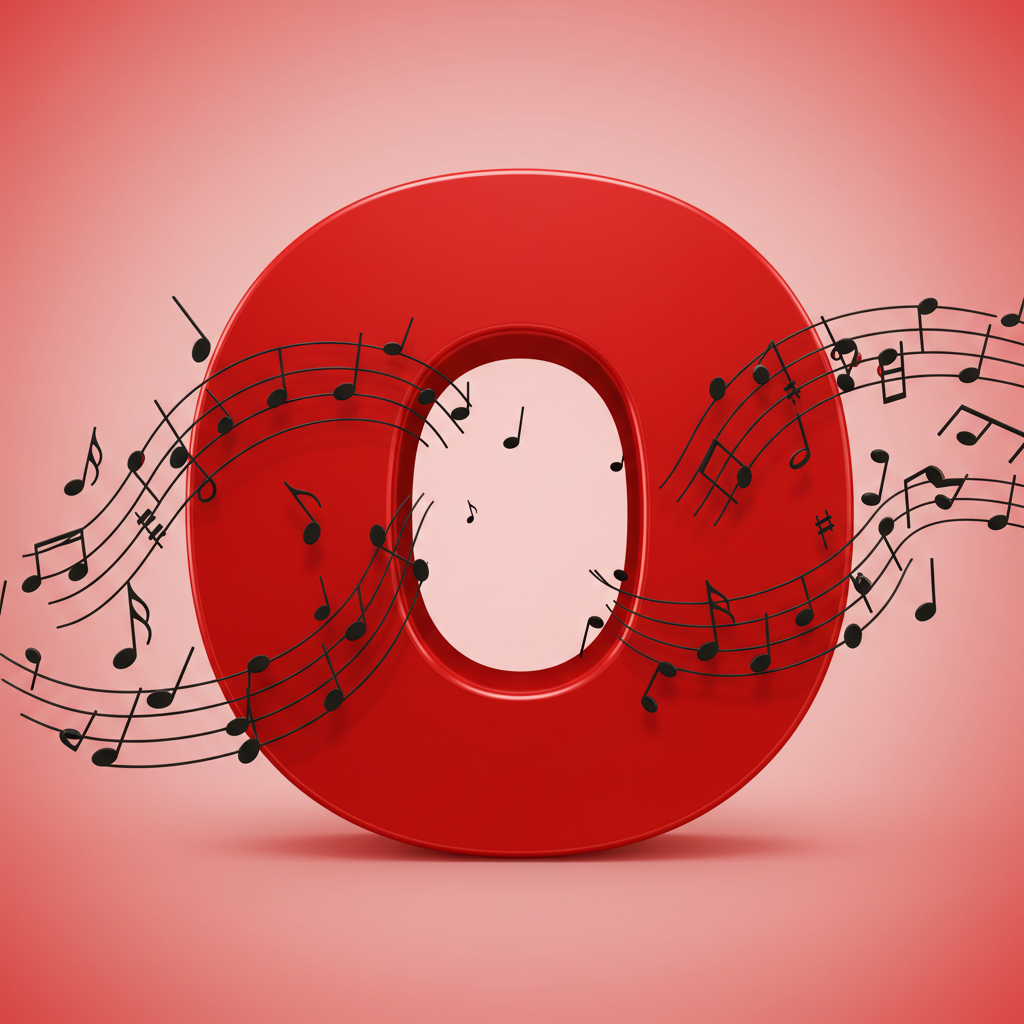 Black music notes 2 — litera O (wariant 2)