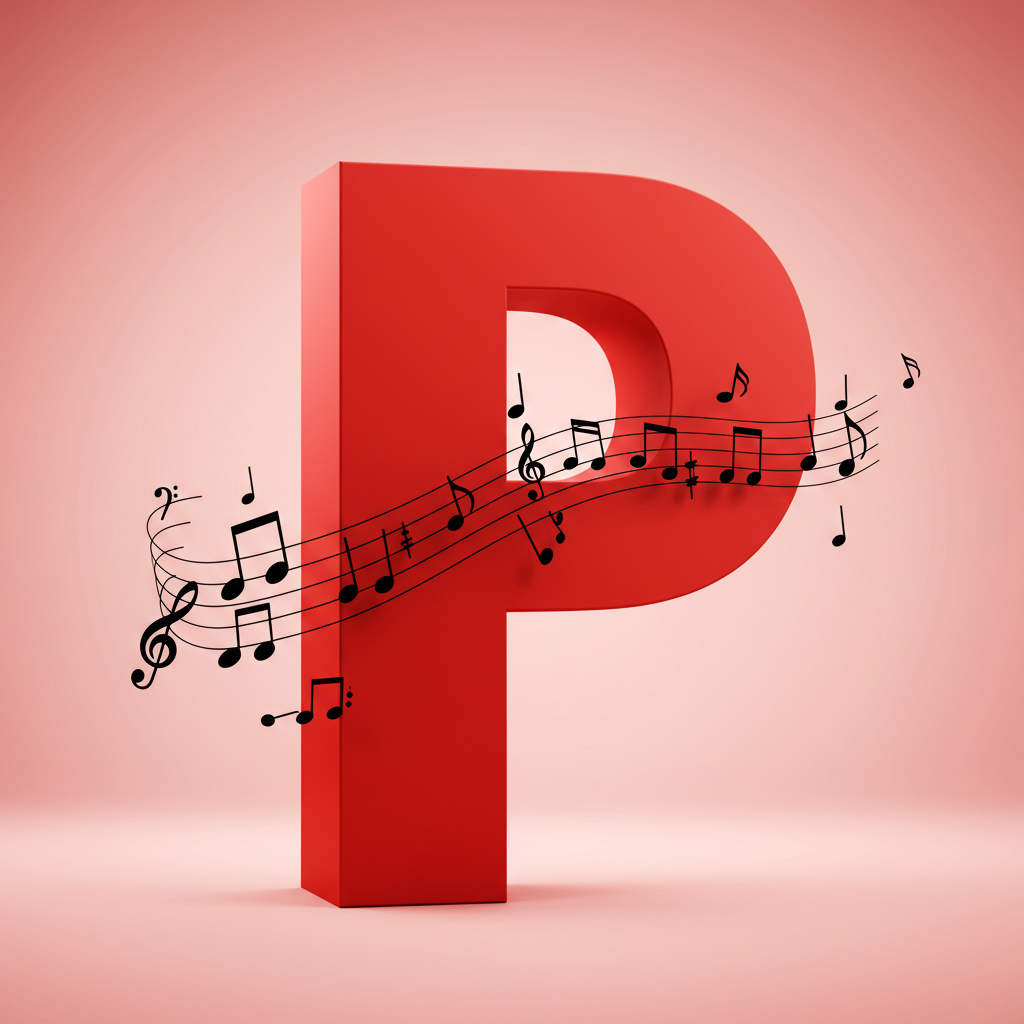 Black music notes 2 — litera P