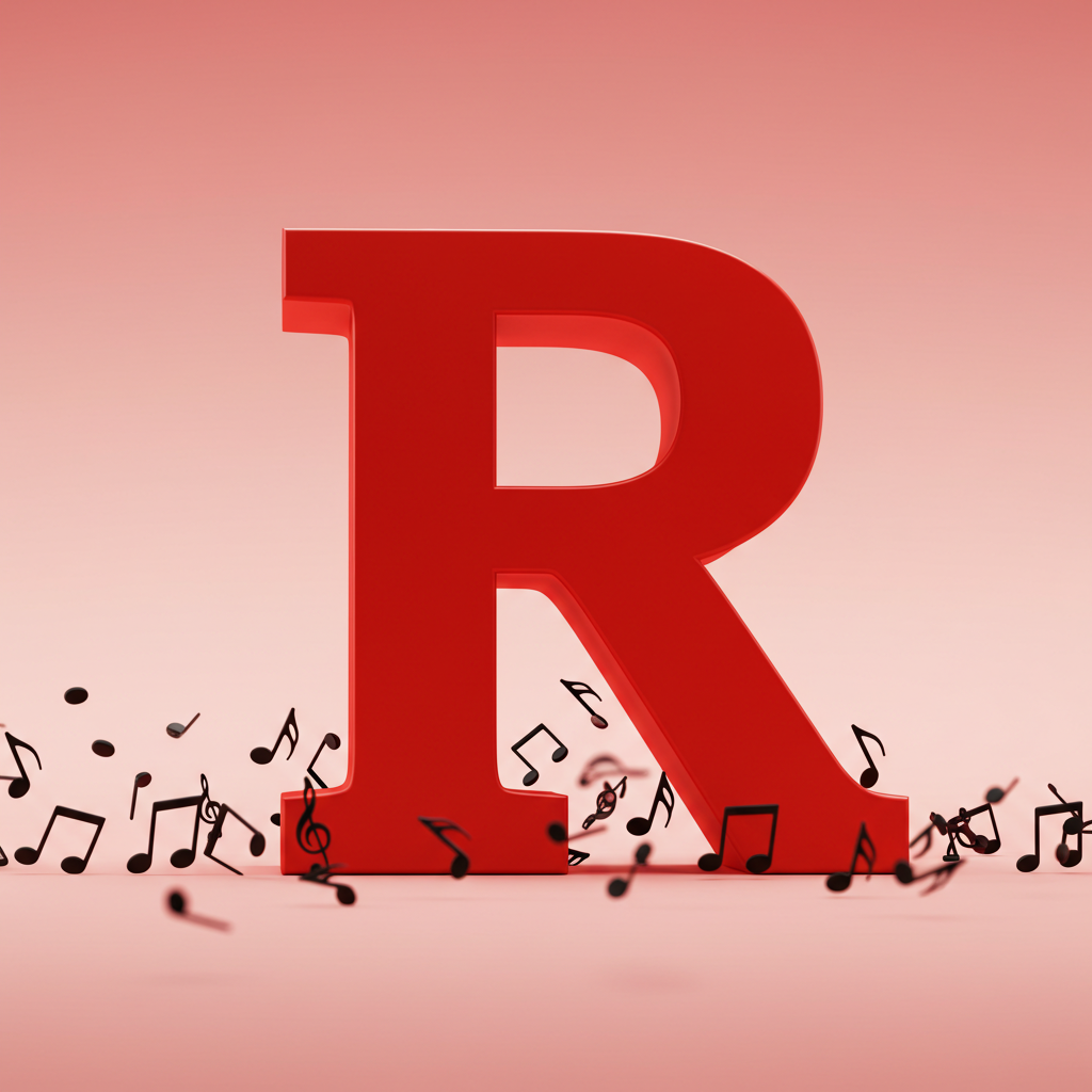 Black music notes 2 — litera R (wariant 2)