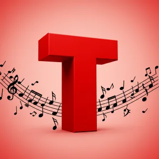 Black music notes 2 — litera T