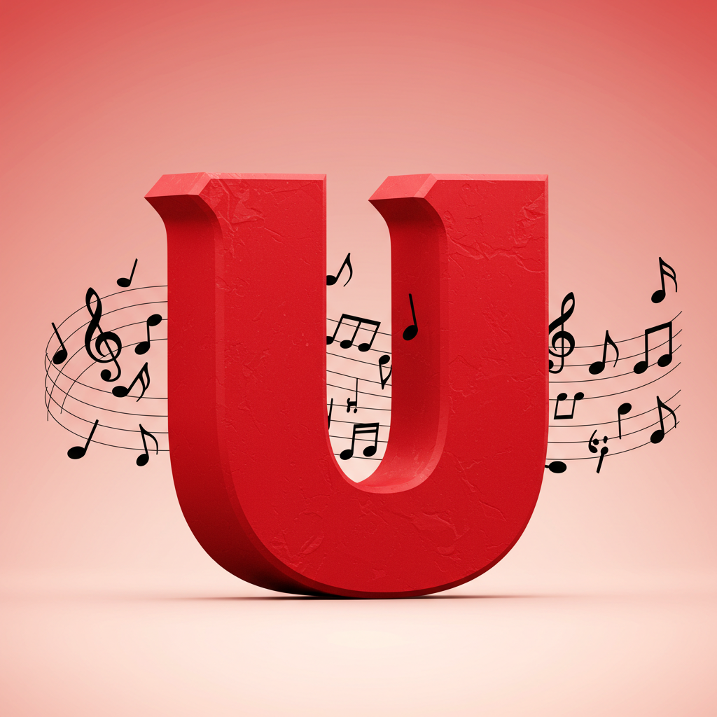 Black music notes 2 — litera U (wariant 2)