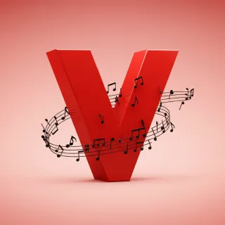 Black music notes 2 — litera V