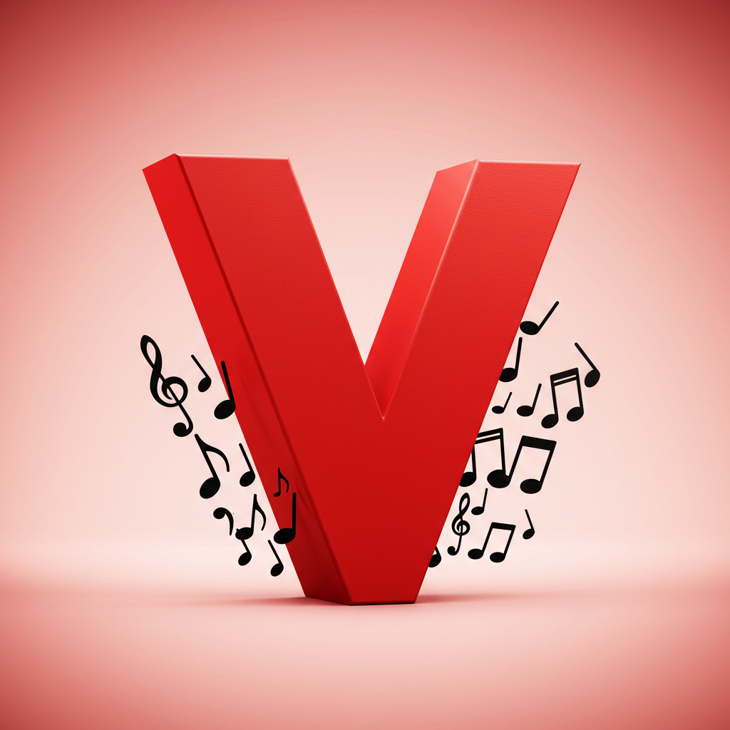Black music notes 2 — litera V (wariant 2)