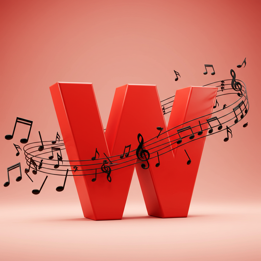 Black music notes 2 — litera W