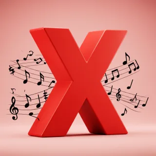 Black music notes 2 — litera X (wariant 2)