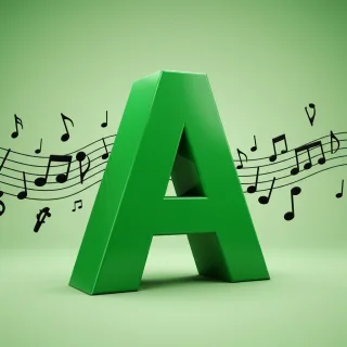 Black music notes — litera A