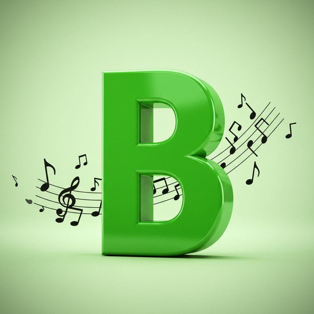 Black music notes — litera B (wariant 2)