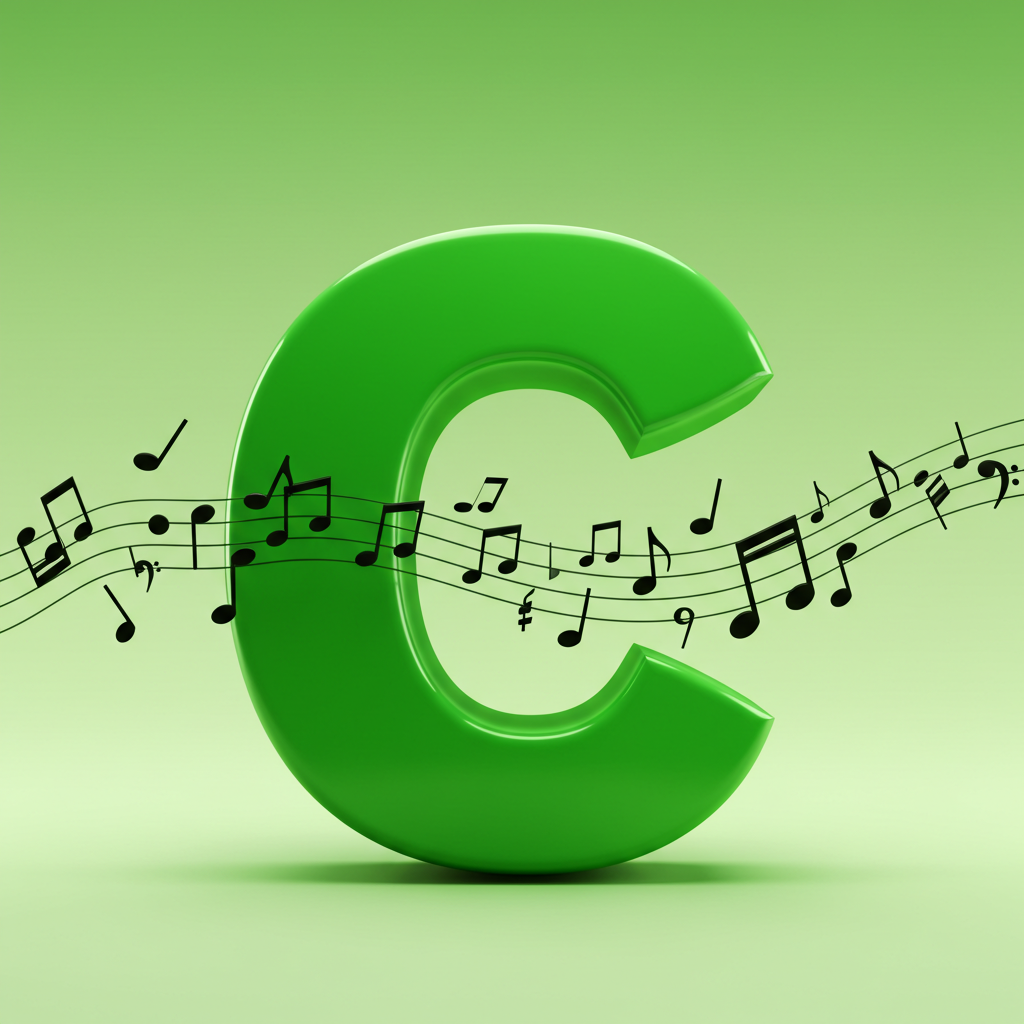 Black music notes — litera C