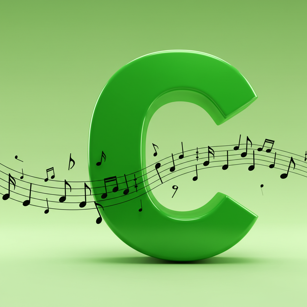 Black music notes — litera C (wariant 2)