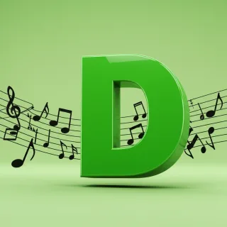 Black music notes — litera D