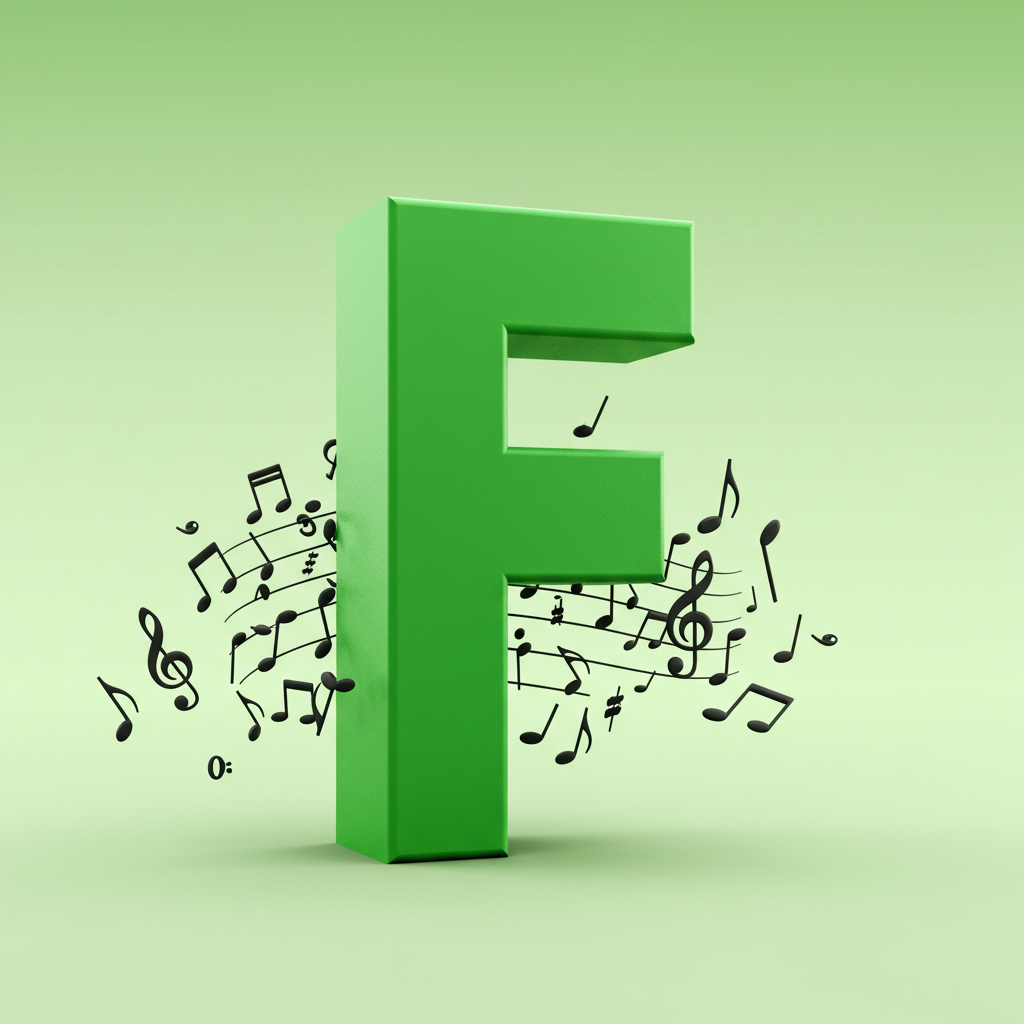 Black music notes — litera F