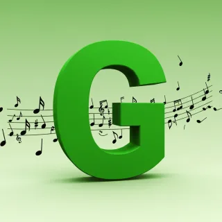 Black music notes — litera G