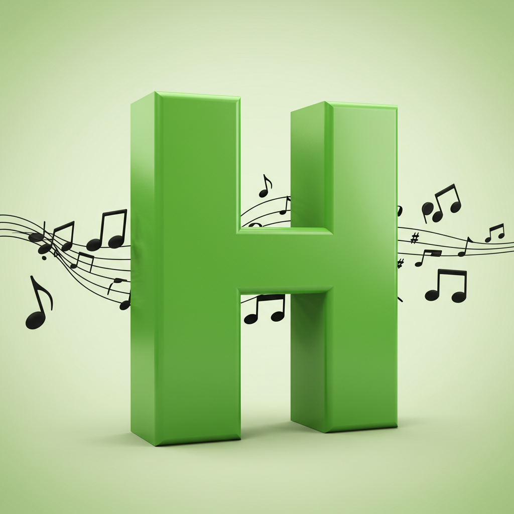 Black music notes — litera H