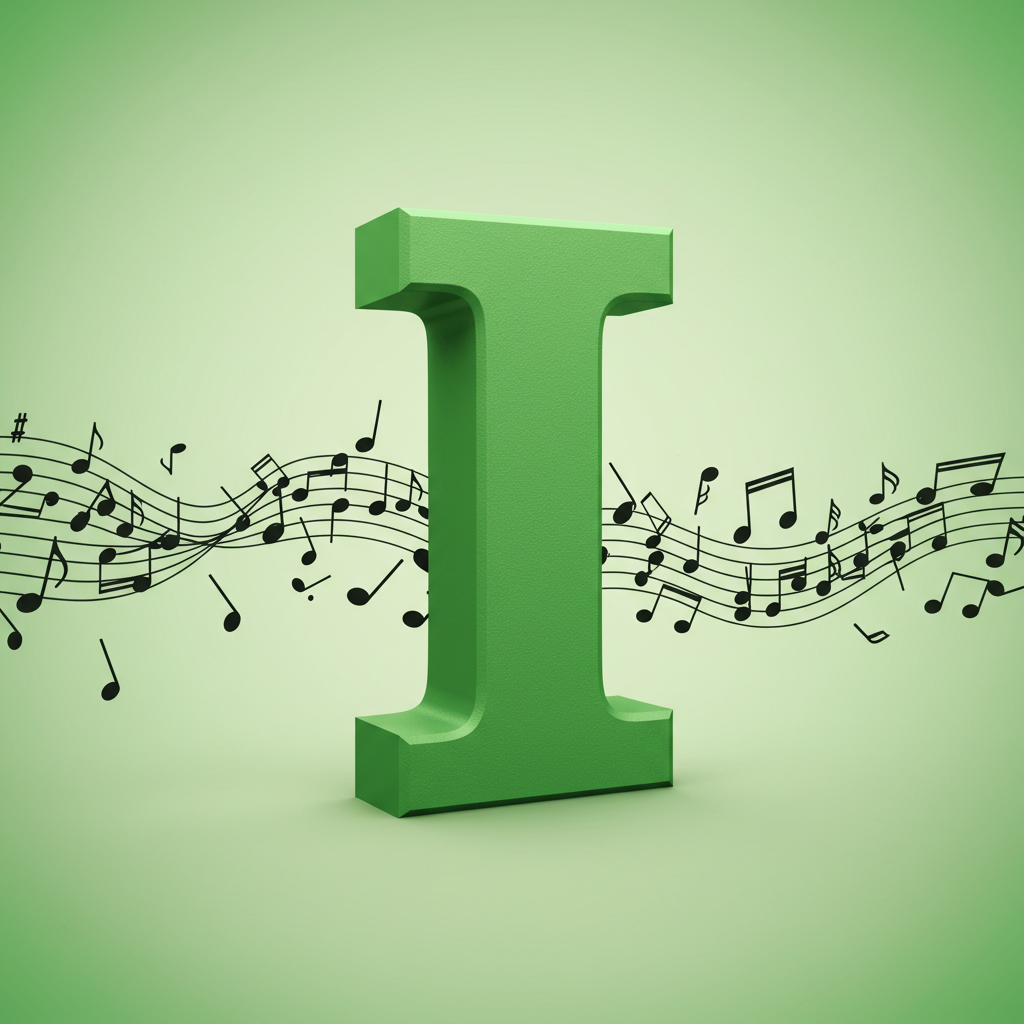 Black music notes — litera I