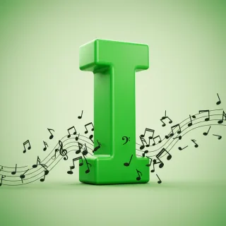 Black music notes — litera I (wariant 2)