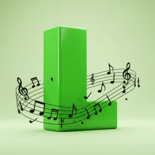 Black music notes — litera L