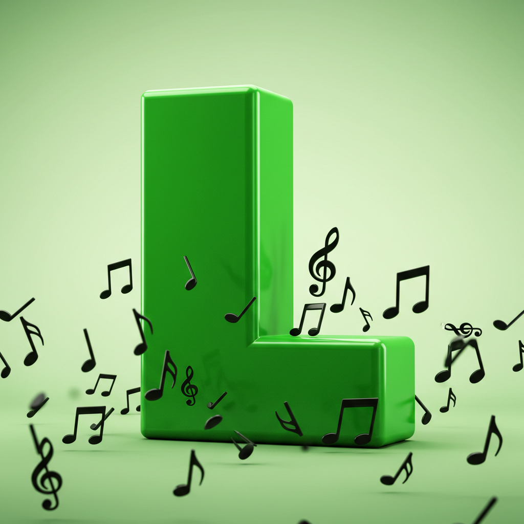 Black music notes — litera L (wariant 2)