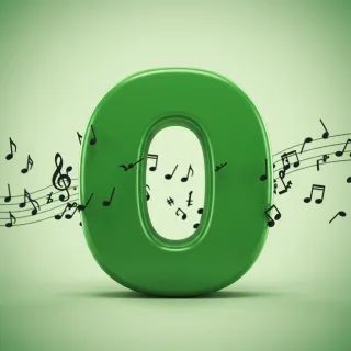 Black music notes — litera O (wariant 2)