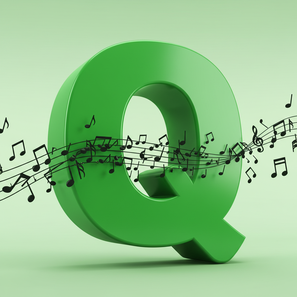 Black music notes — litera Q