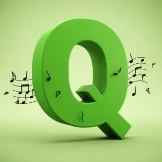 Black music notes — litera Q (wariant 2)
