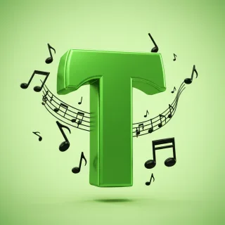 Black music notes — litera T