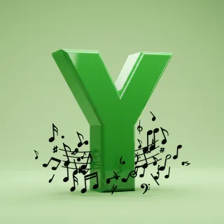 Black music notes — litera Y