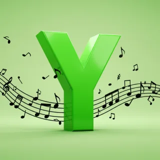 Black music notes — litera Y (wariant 2)
