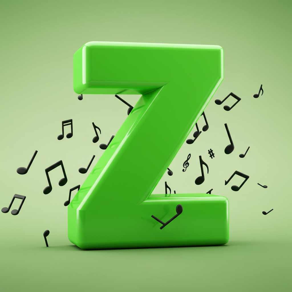 Black music notes — litera Z (wariant 2)