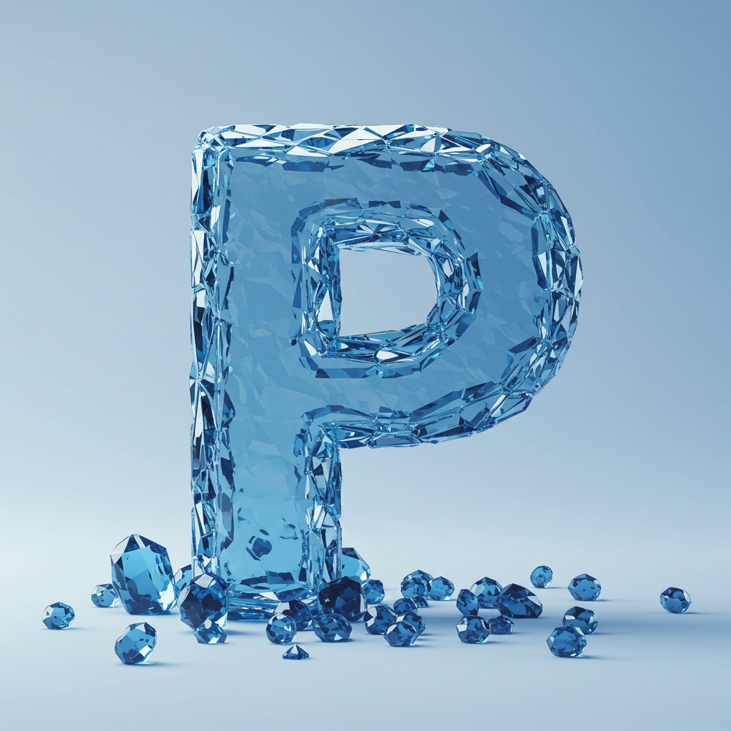 Blue crystal 3 — litera P (wariant 2)